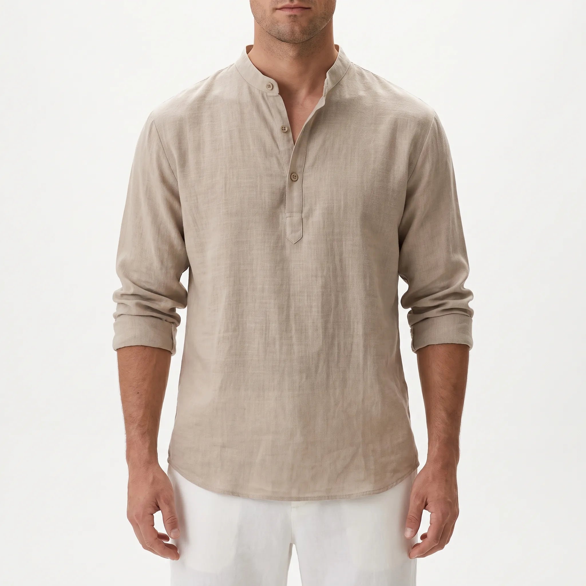 Breezian  - Lightweight Textured Men's Henley Shirt Relaxed Daytime Wear