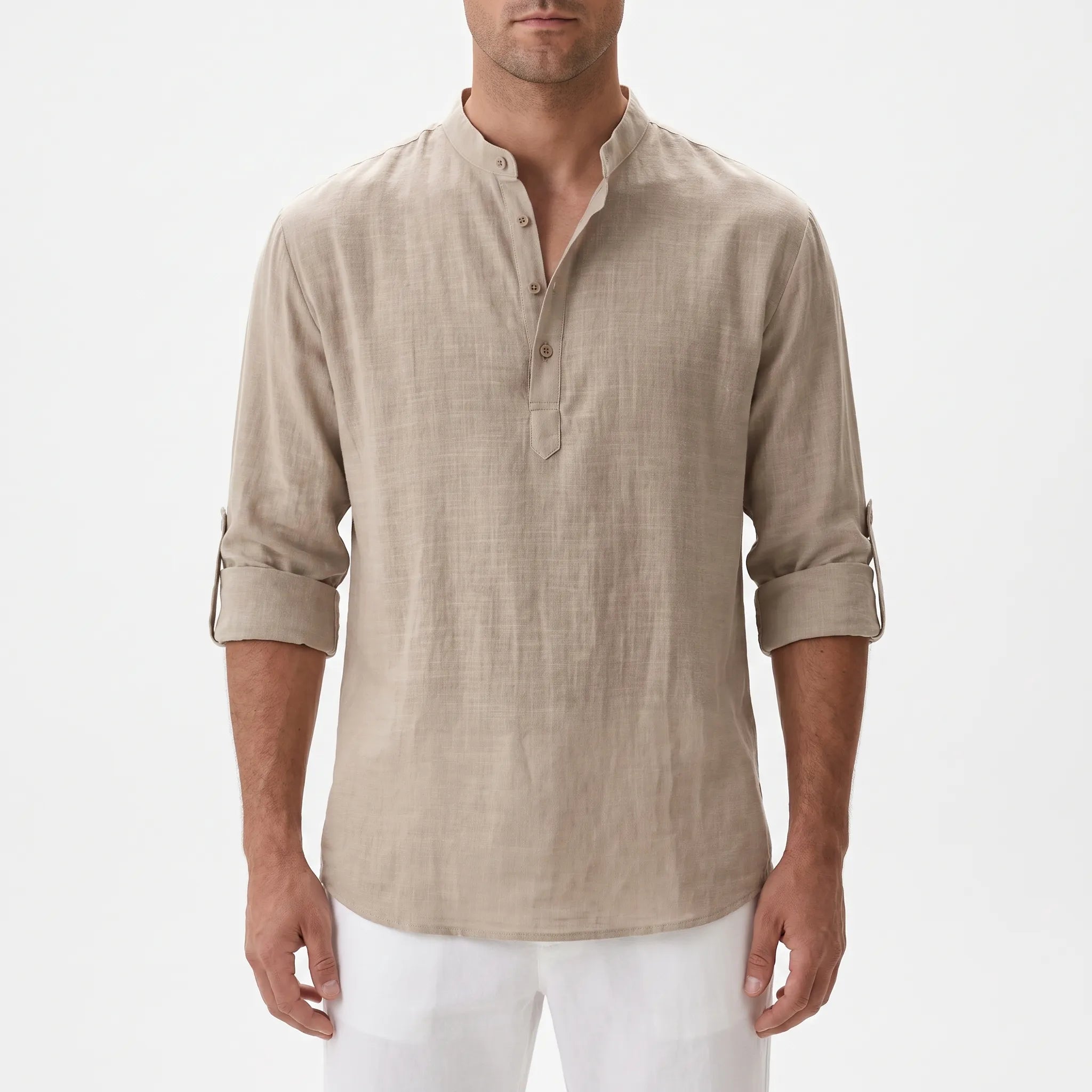Breezian  - Lightweight Textured Men's Henley Shirt Relaxed Daytime Wear