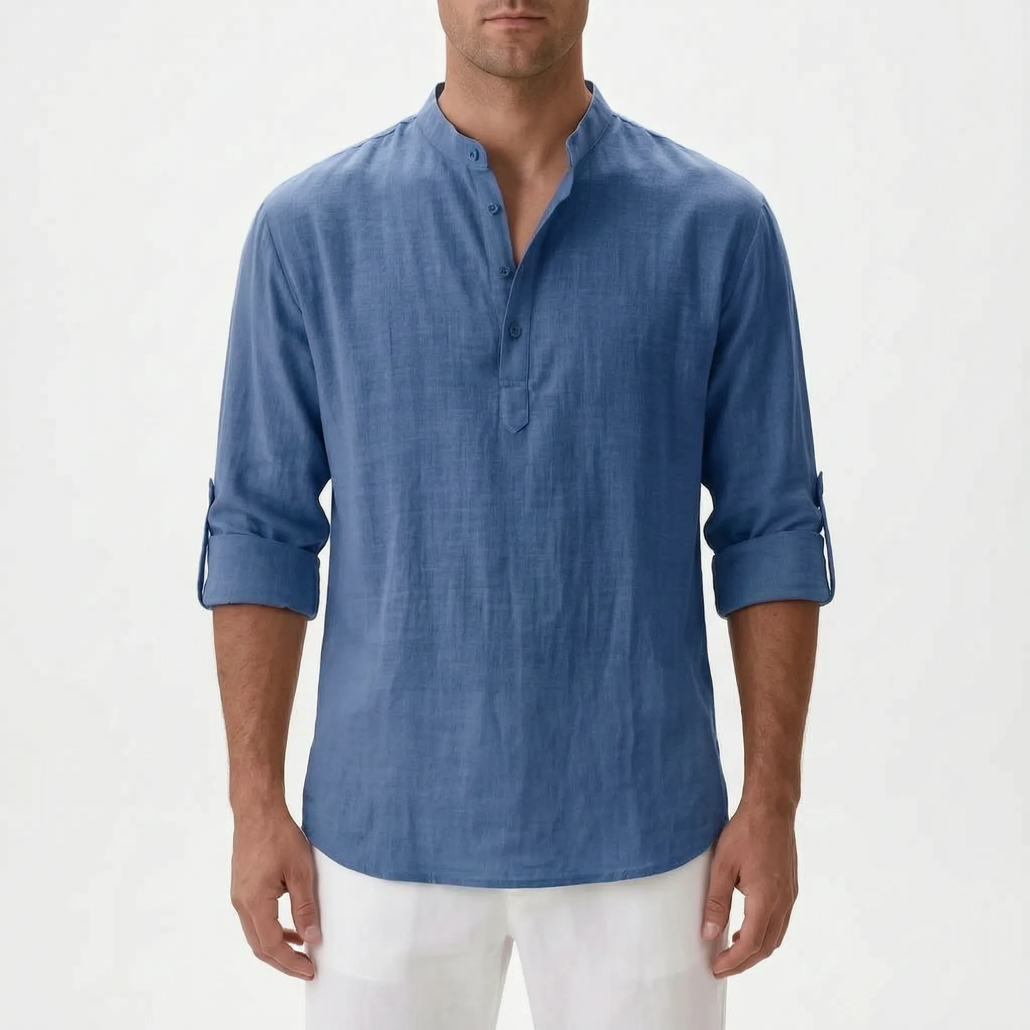 Breezian  - Lightweight Textured Men's Henley Shirt Relaxed Daytime Wear