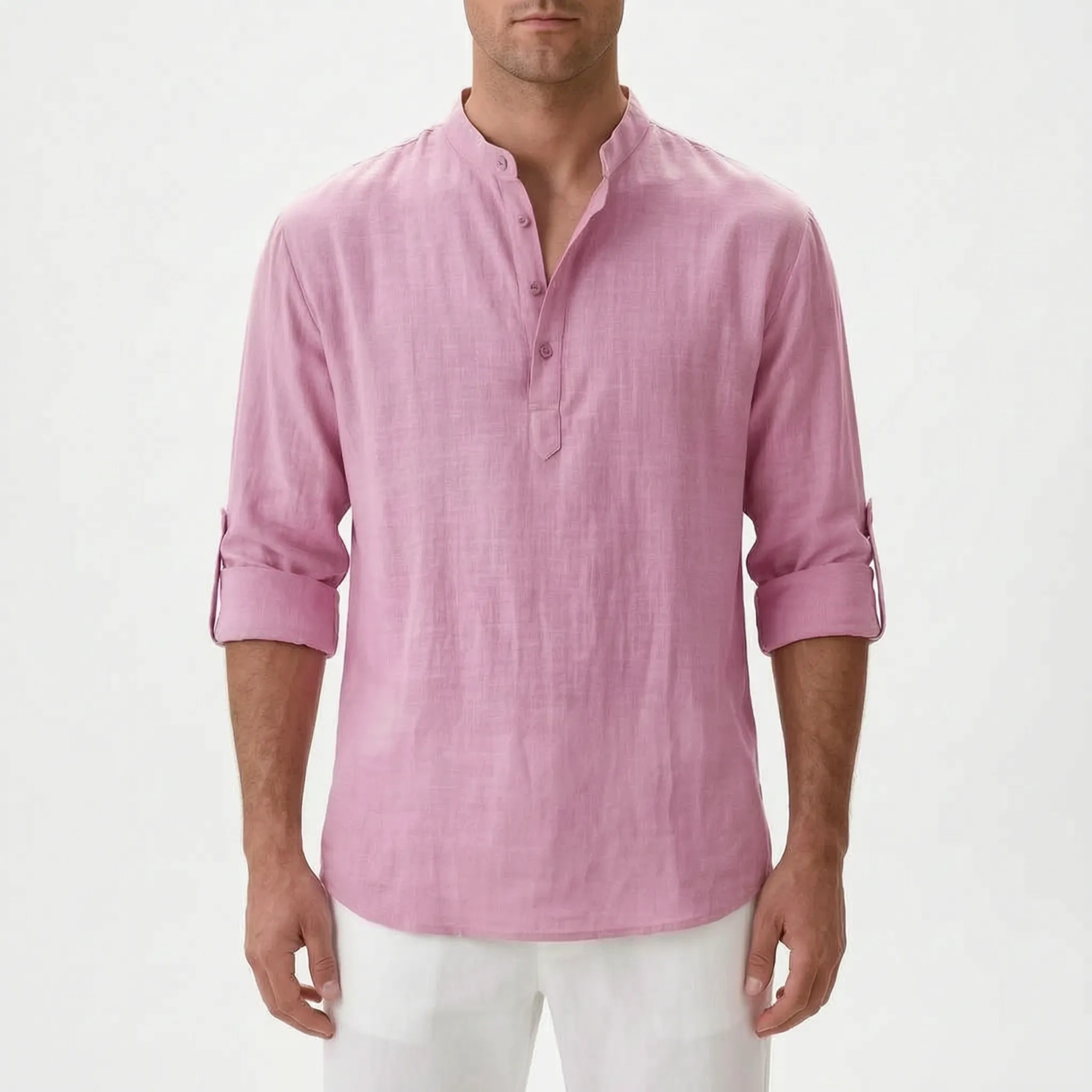 Breezian  - Lightweight Textured Men's Henley Shirt Relaxed Daytime Wear