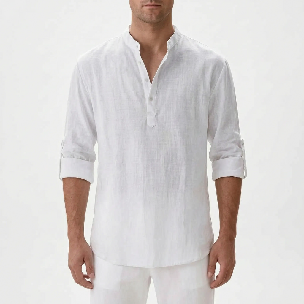 Breezian  - Lightweight Textured Men's Henley Shirt Relaxed Daytime Wear