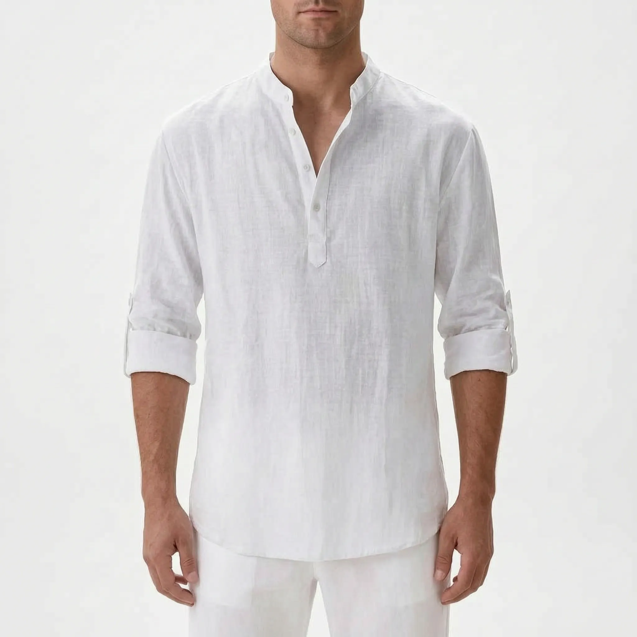 Breezian  - Lightweight Textured Men's Henley Shirt Relaxed Daytime Wear