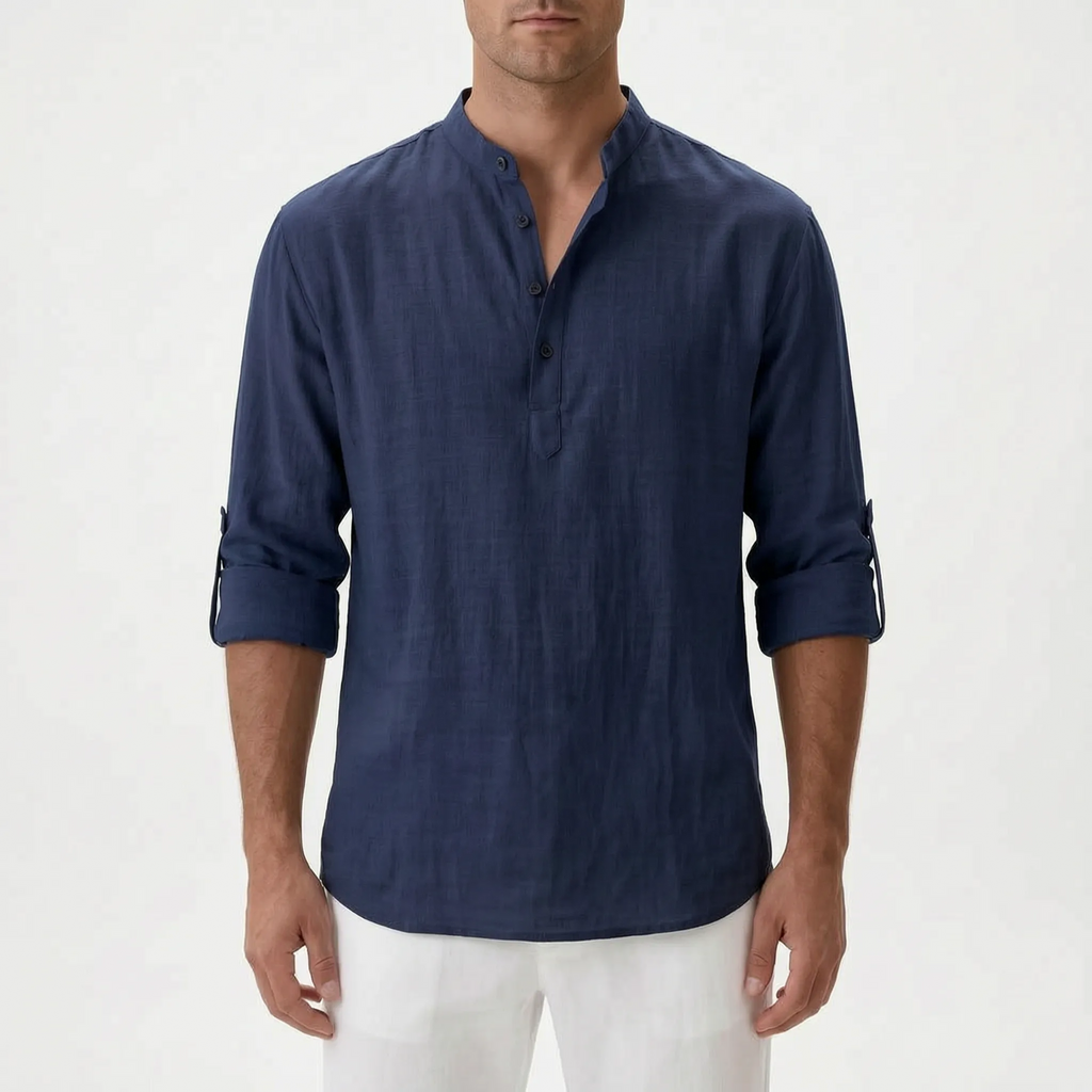 Breezian  - Lightweight Textured Men's Henley Shirt Relaxed Daytime Wear