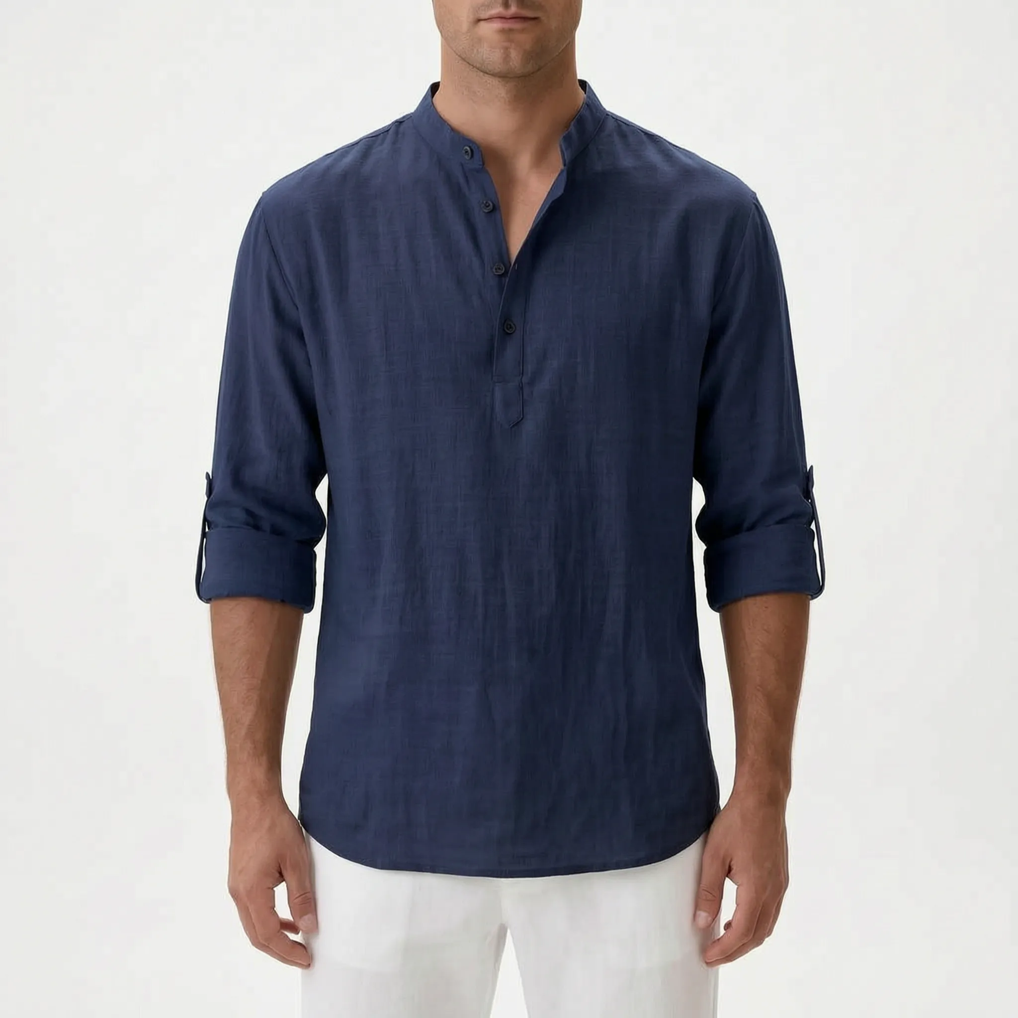 Breezian  - Lightweight Textured Men's Henley Shirt Relaxed Daytime Wear