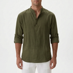 Breezian  - Lightweight Textured Men's Henley Shirt Relaxed Daytime Wear