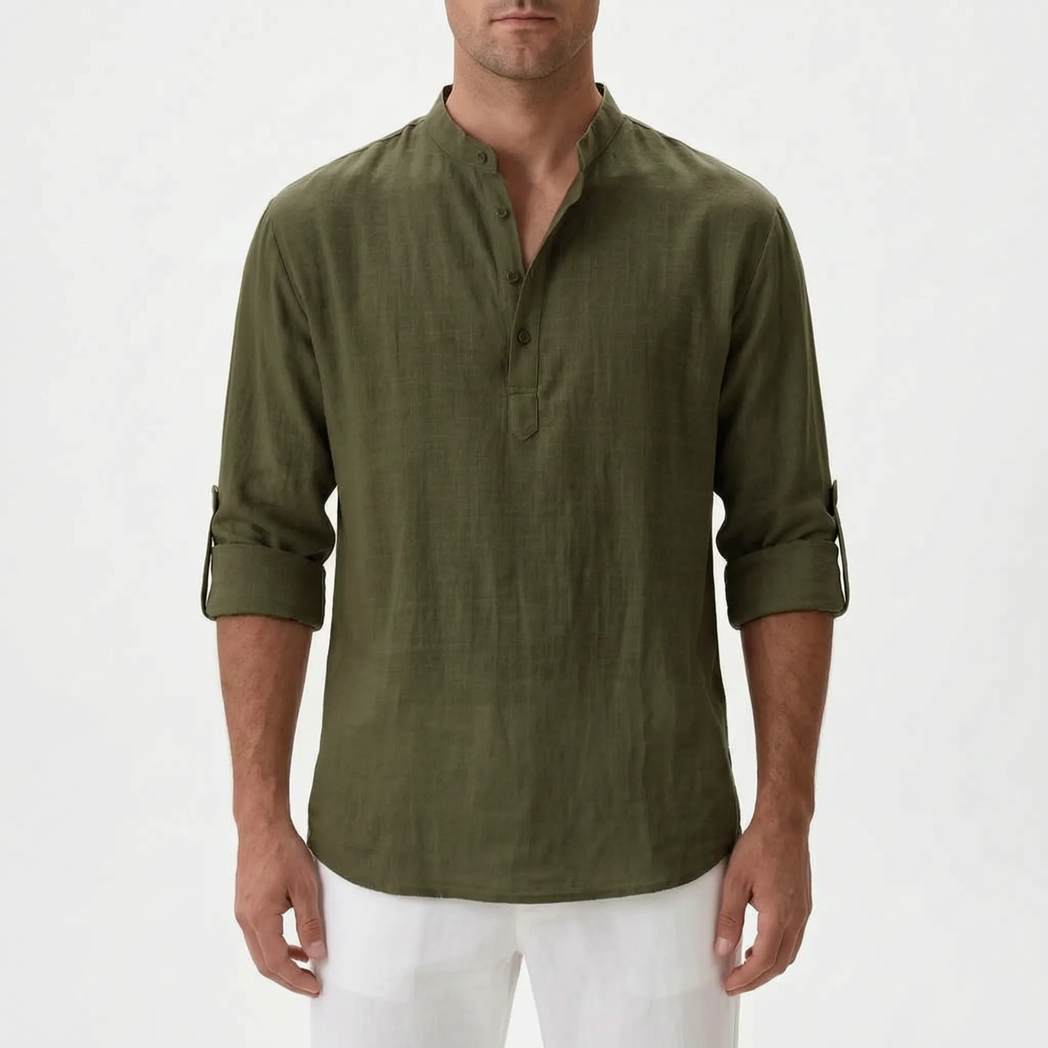 Breezian  - Lightweight Textured Men's Henley Shirt Relaxed Daytime Wear