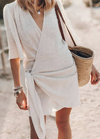 Breezona  - Relaxed Fit Summer Wrap Dress Summer Days Out