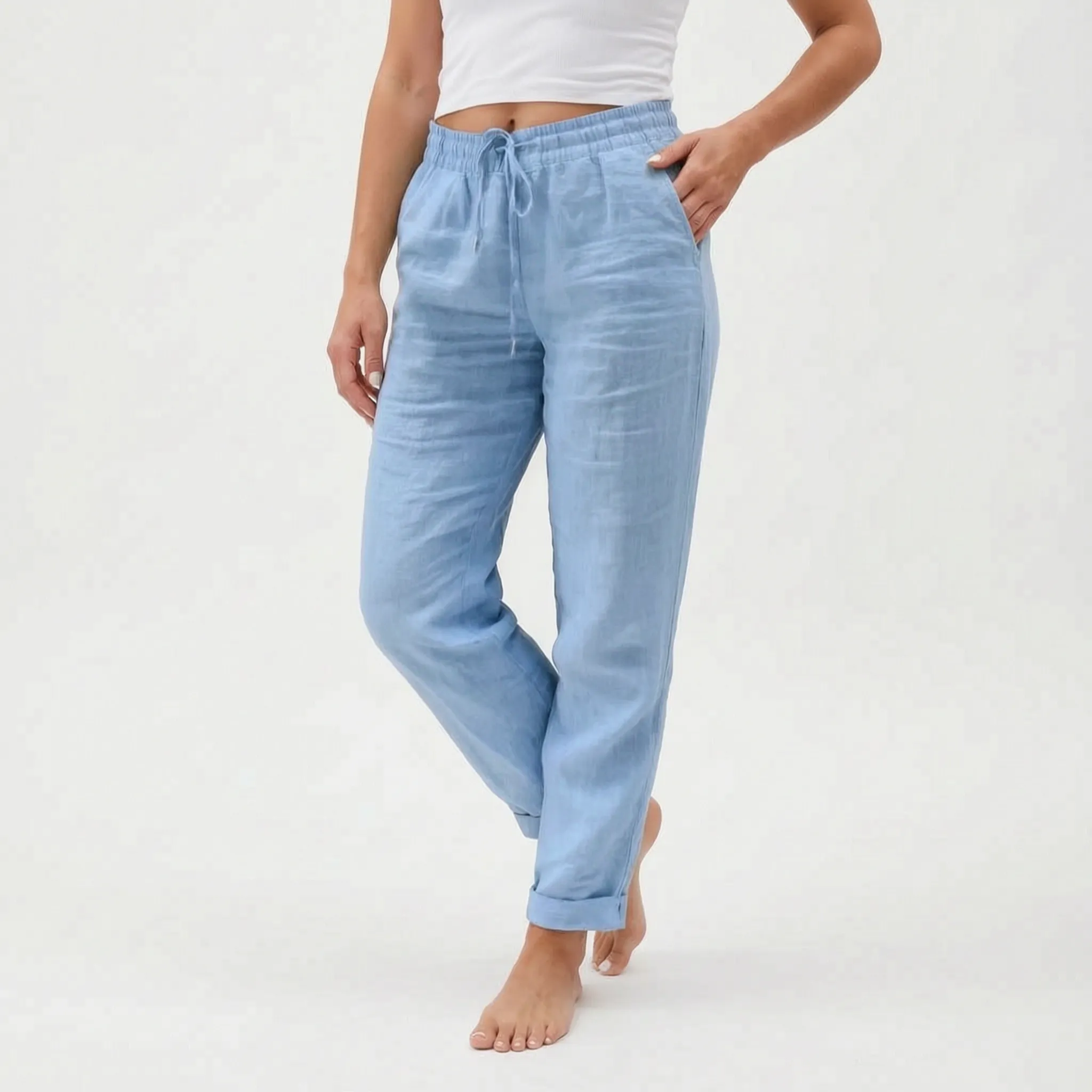Breezora  - Women's Relaxed Fit Summer Trousers Casual Weekend Wear
