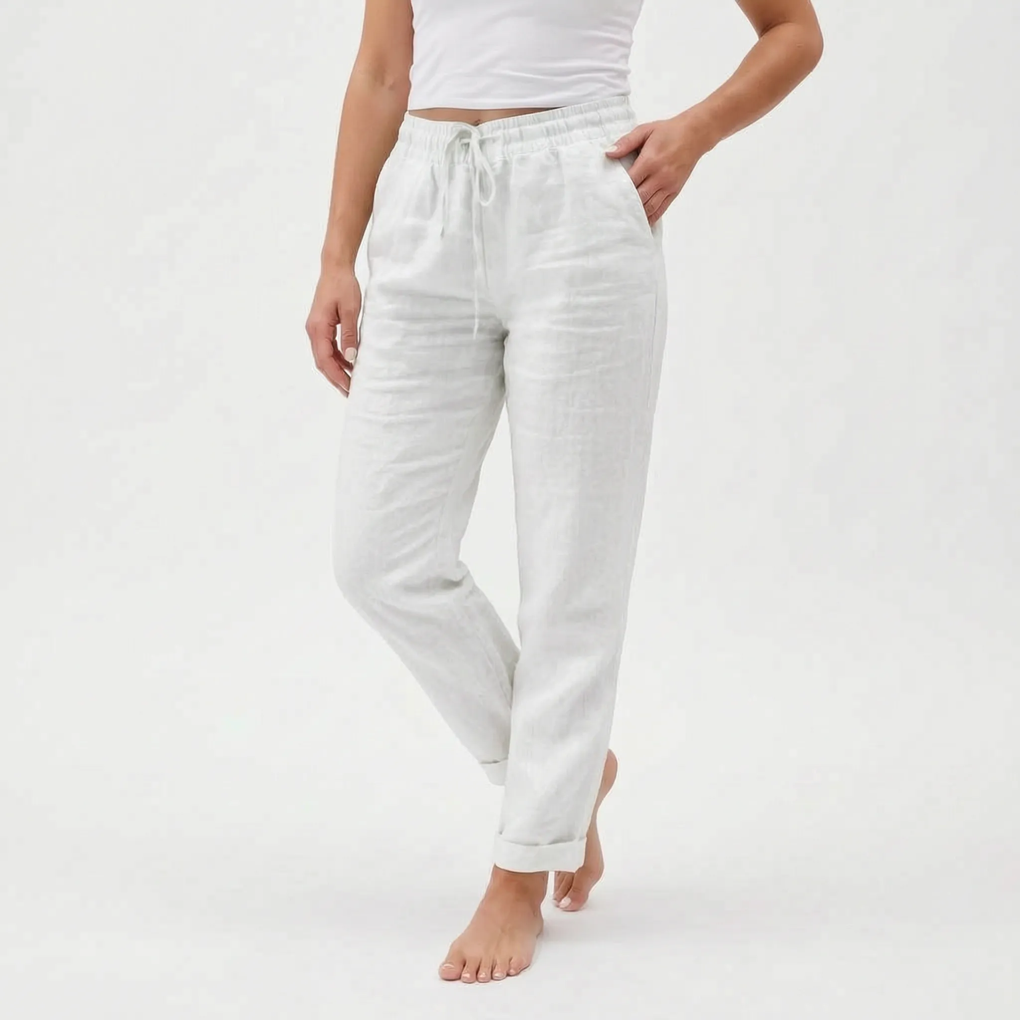 Breezora  - Women's Relaxed Fit Summer Trousers Casual Weekend Wear