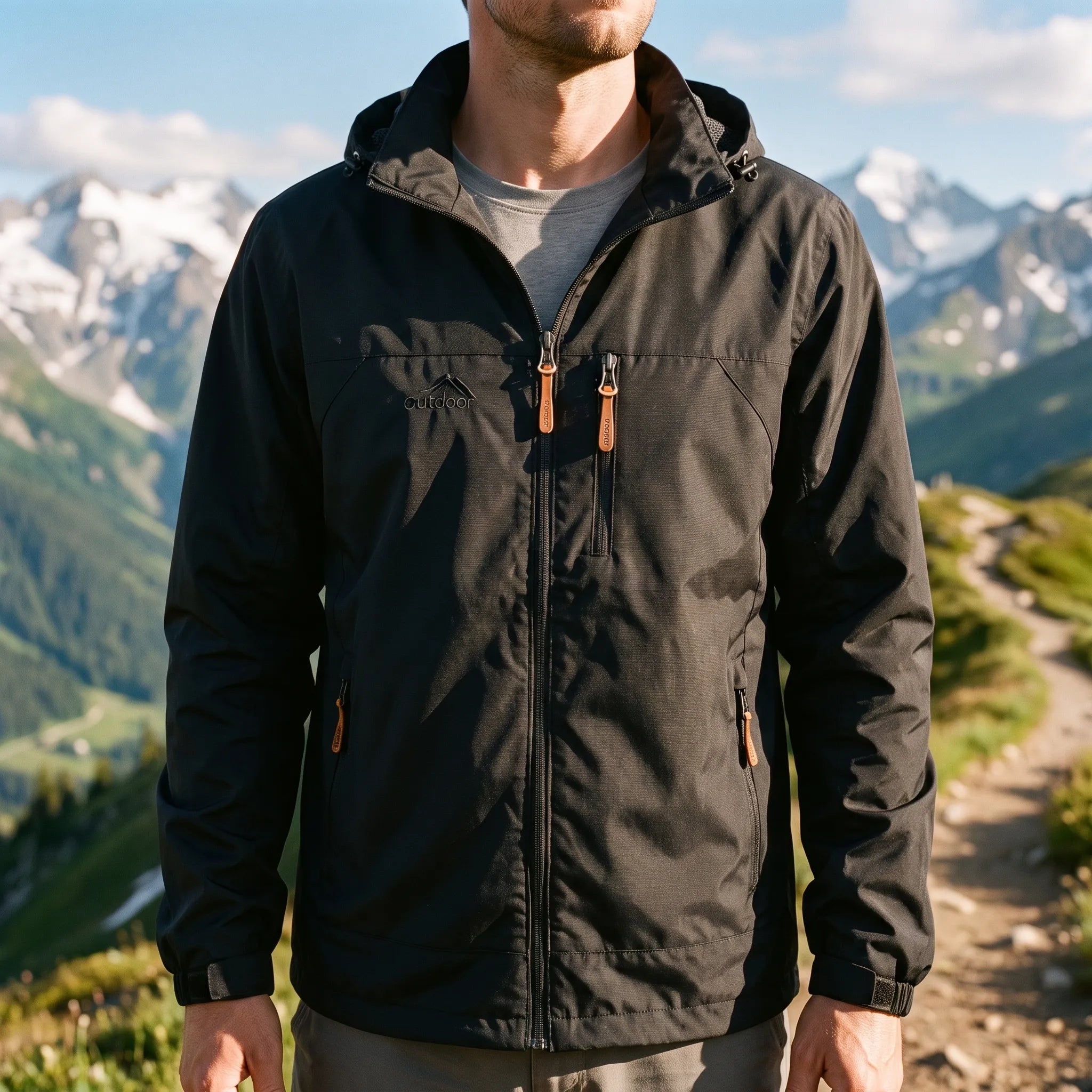Breezox  - Men's Black Windbreaker Jacket Outdoor Commutes