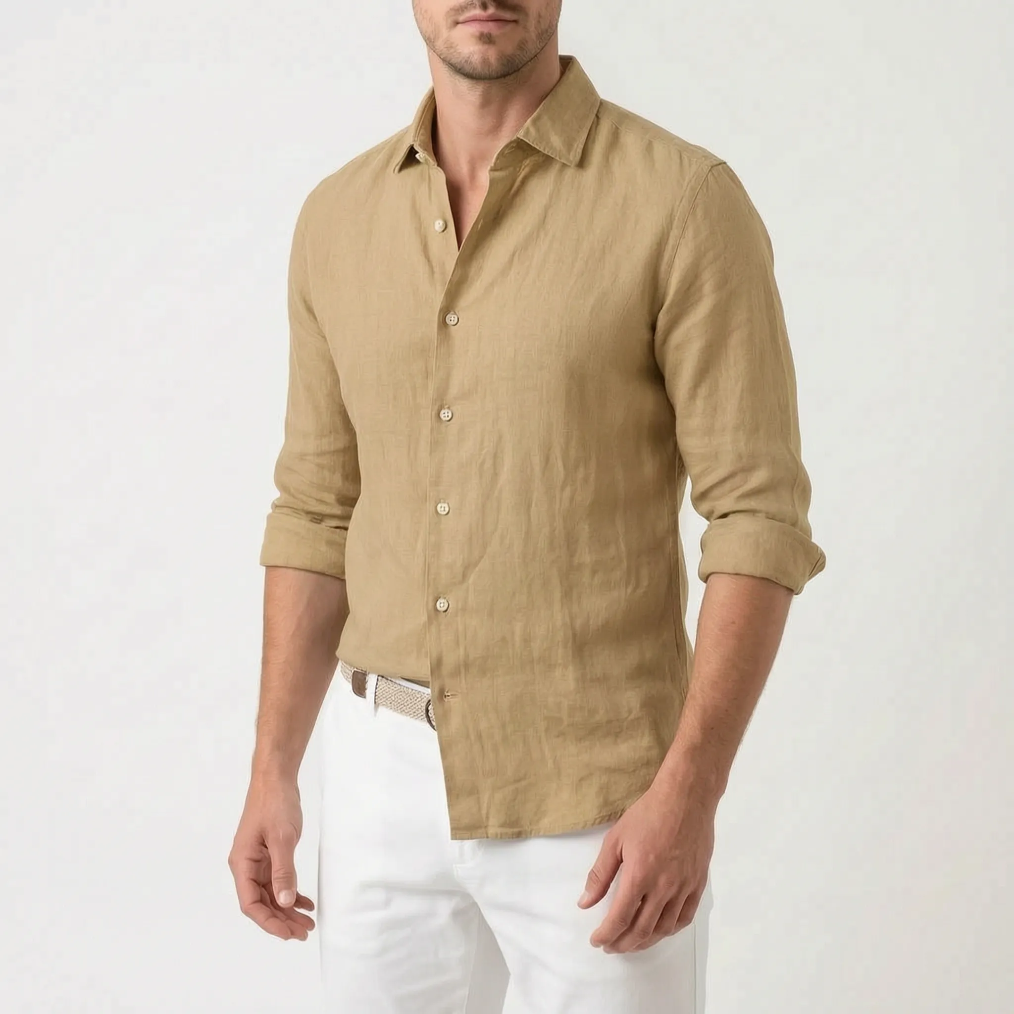 Brezon  - Long Sleeve Textured Casual Shirt Summer Holidays
