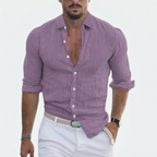 Brezon  - Long Sleeve Textured Casual Shirt Summer Holidays