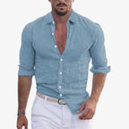 Brezon  - Long Sleeve Textured Casual Shirt Summer Holidays