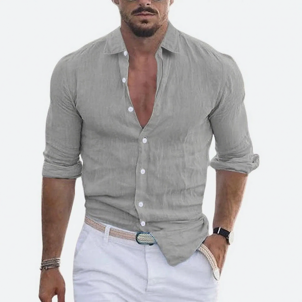 Brezon  - Long Sleeve Textured Casual Shirt Summer Holidays