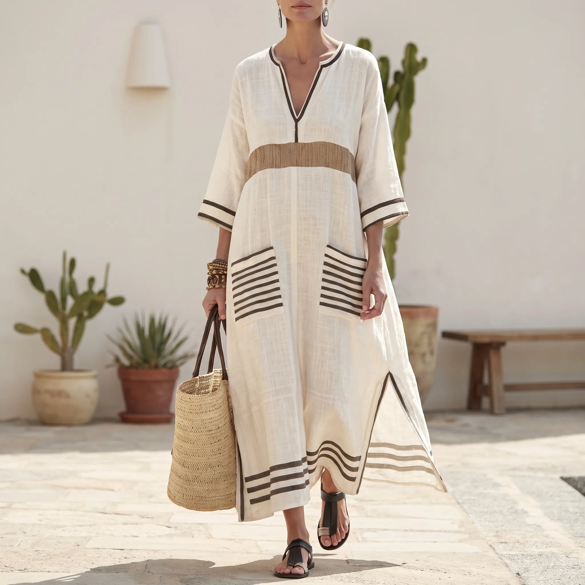 Brezza  - Relaxed Flowy Maxi Dress Summer Holidays