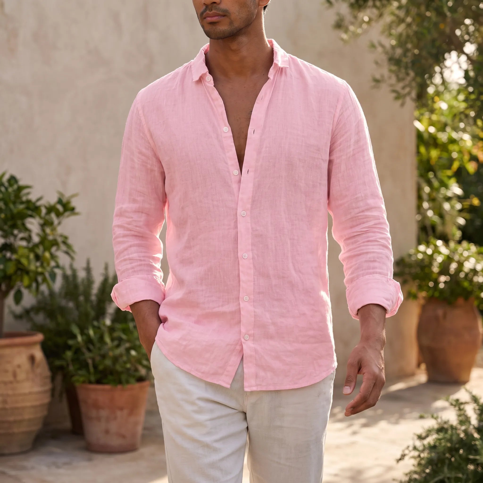 Brizon  - Long-Sleeved Textured Casual Shirt Warm-Weather Layering