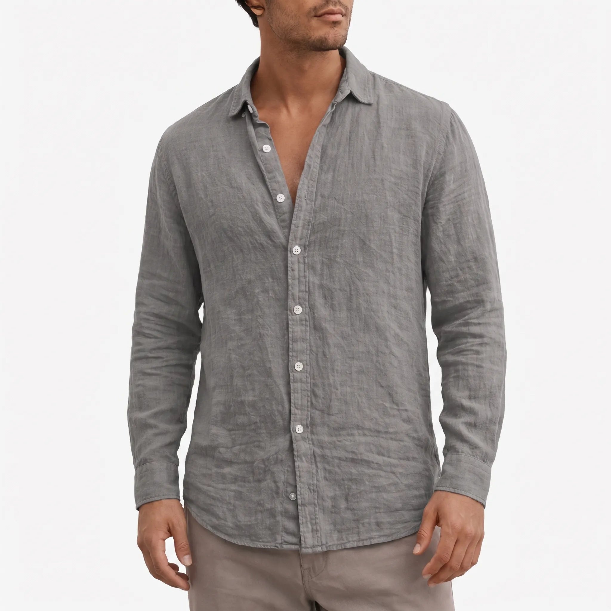 Brizon  - Long-Sleeved Textured Casual Shirt Warm-Weather Layering
