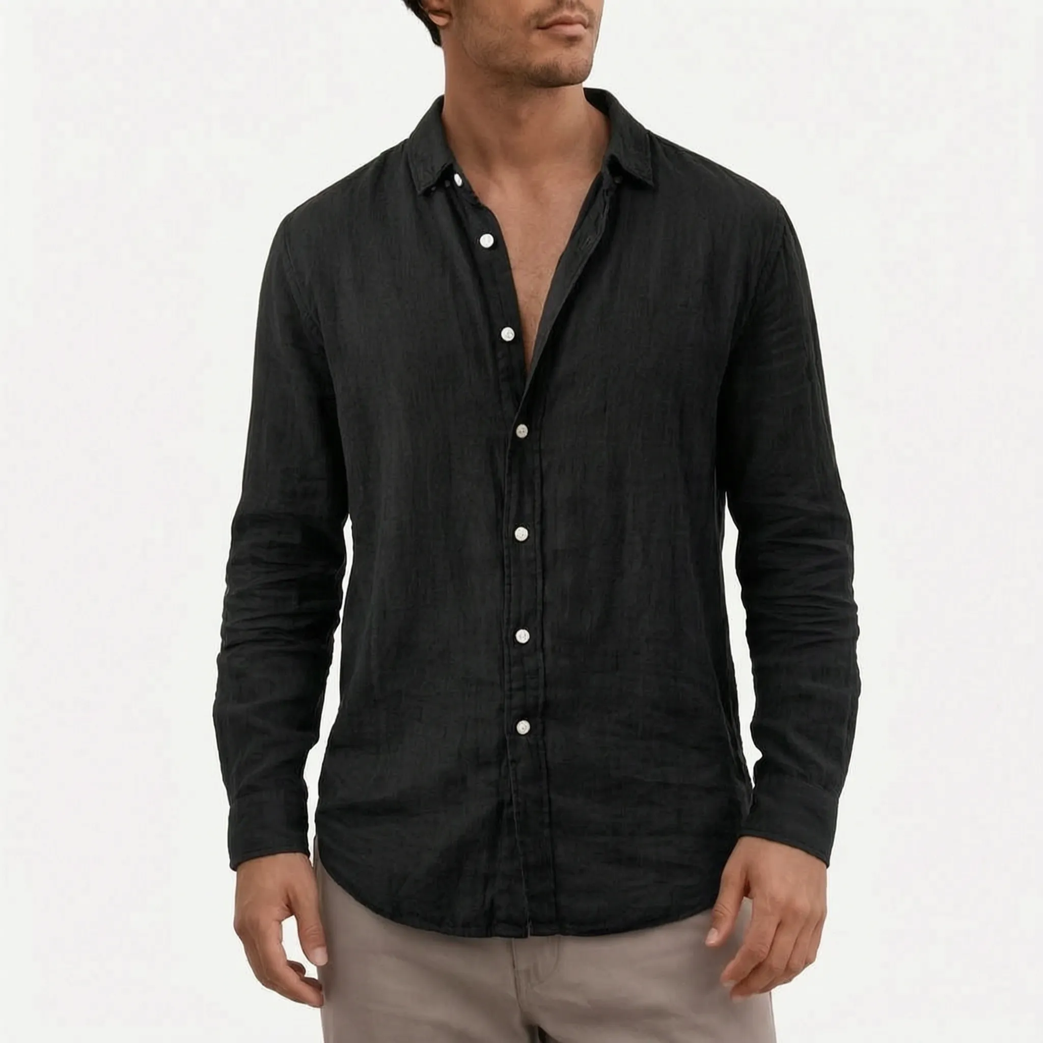 Brizon  - Long-Sleeved Textured Casual Shirt Warm-Weather Layering