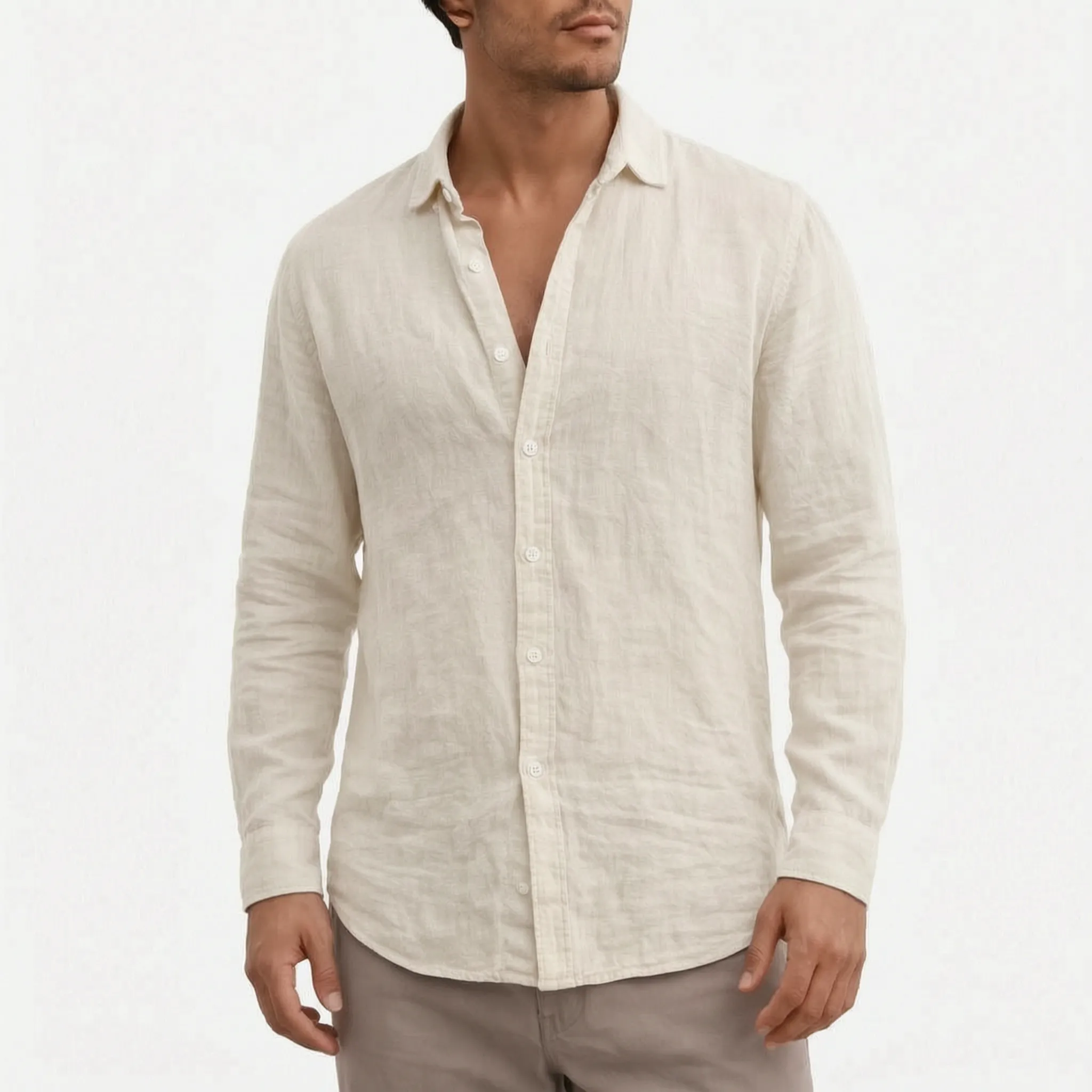 Brizon  - Long-Sleeved Textured Casual Shirt Warm-Weather Layering