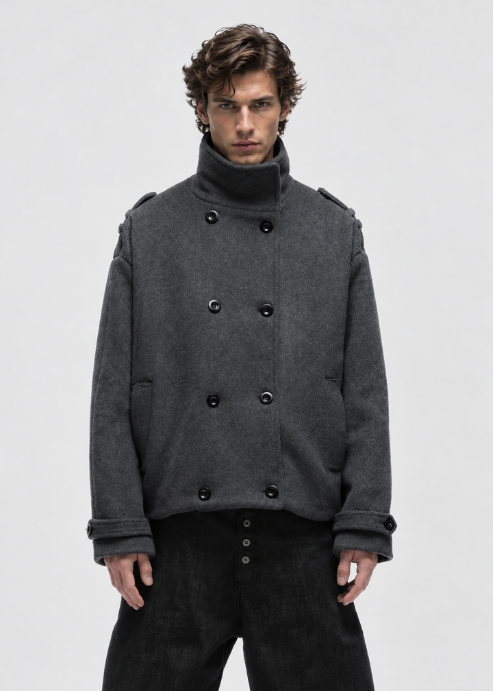Men's Oversized Double-Breasted Peacoat