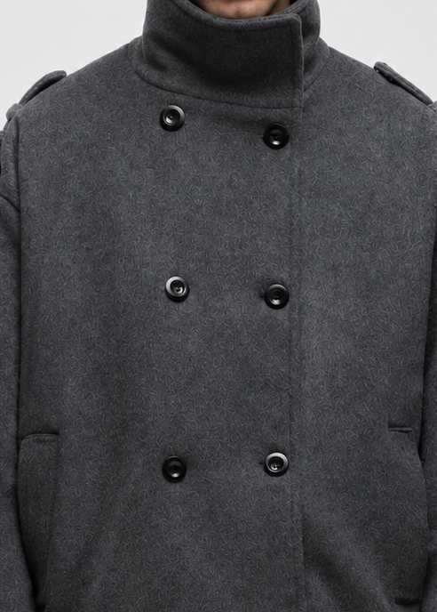 Men's Oversized Double-Breasted Peacoat