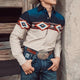 Men's Aztec Print Western Button-Up Shirt