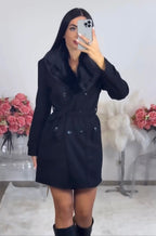 Women's hooded belted long coat