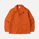 Men's orange utility jacket with collar and patch pockets