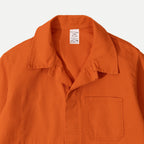 Men's orange utility jacket with collar and patch pockets