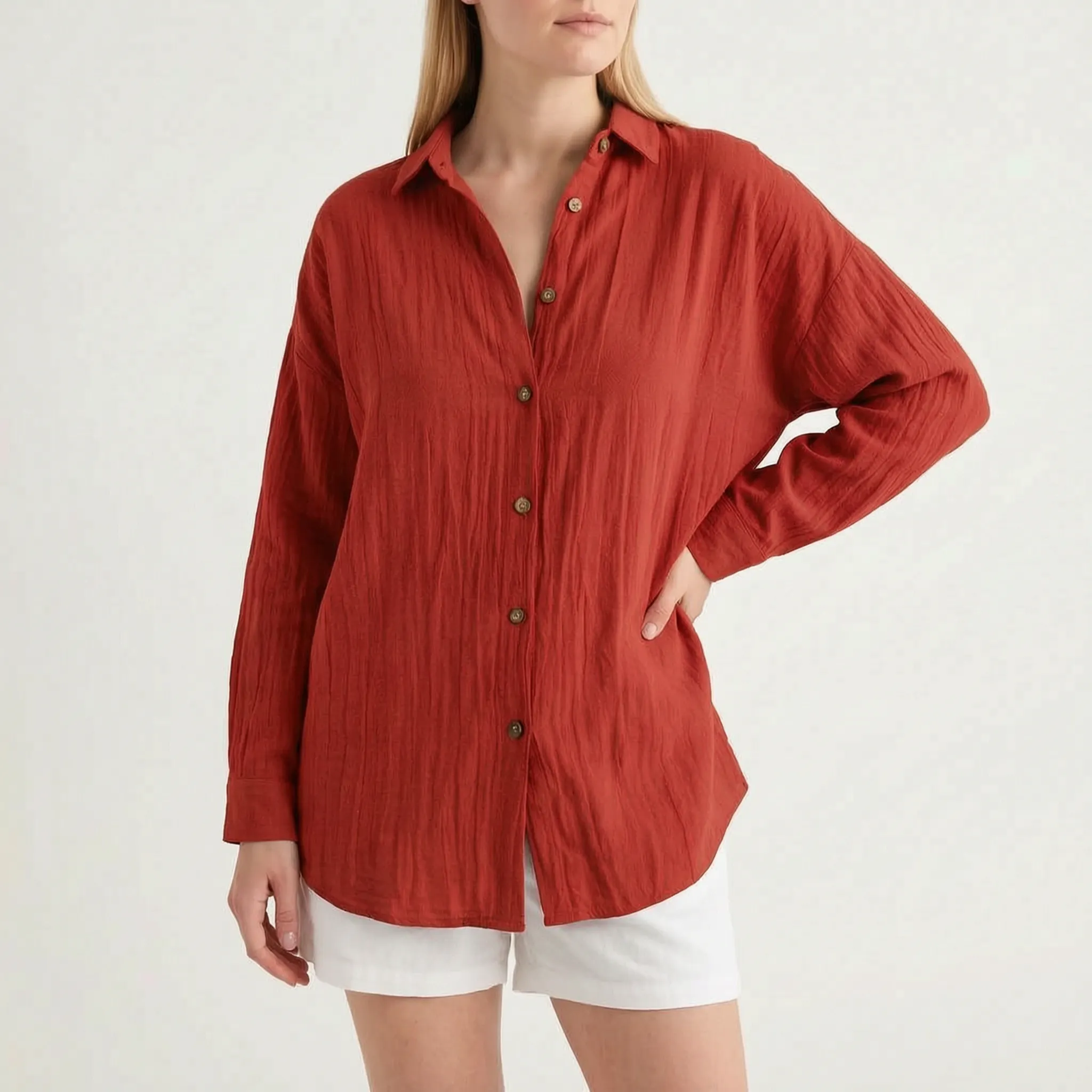 Caelum - Relaxed Oversized Long Sleeve Shirt