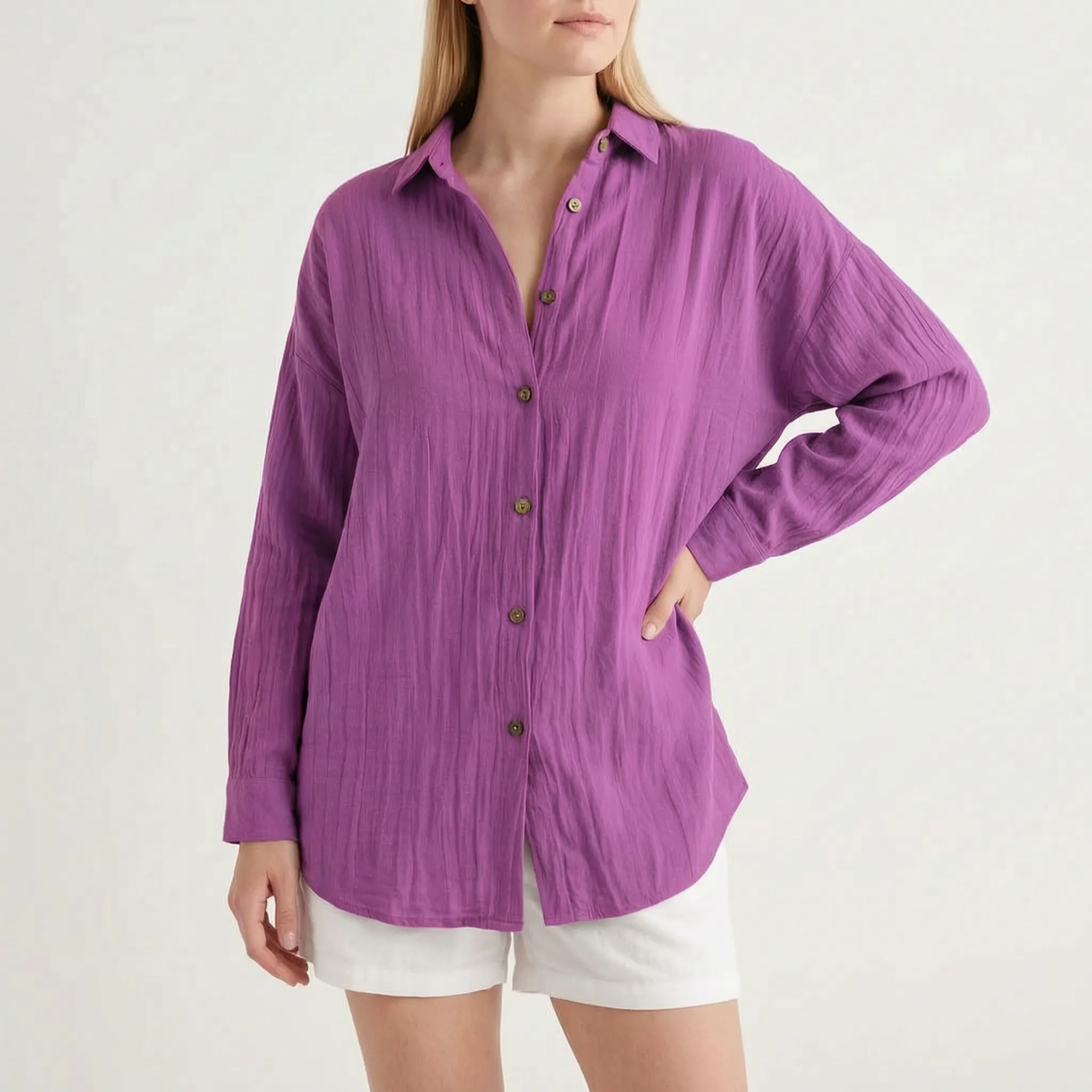 Caelum - Relaxed Oversized Long Sleeve Shirt