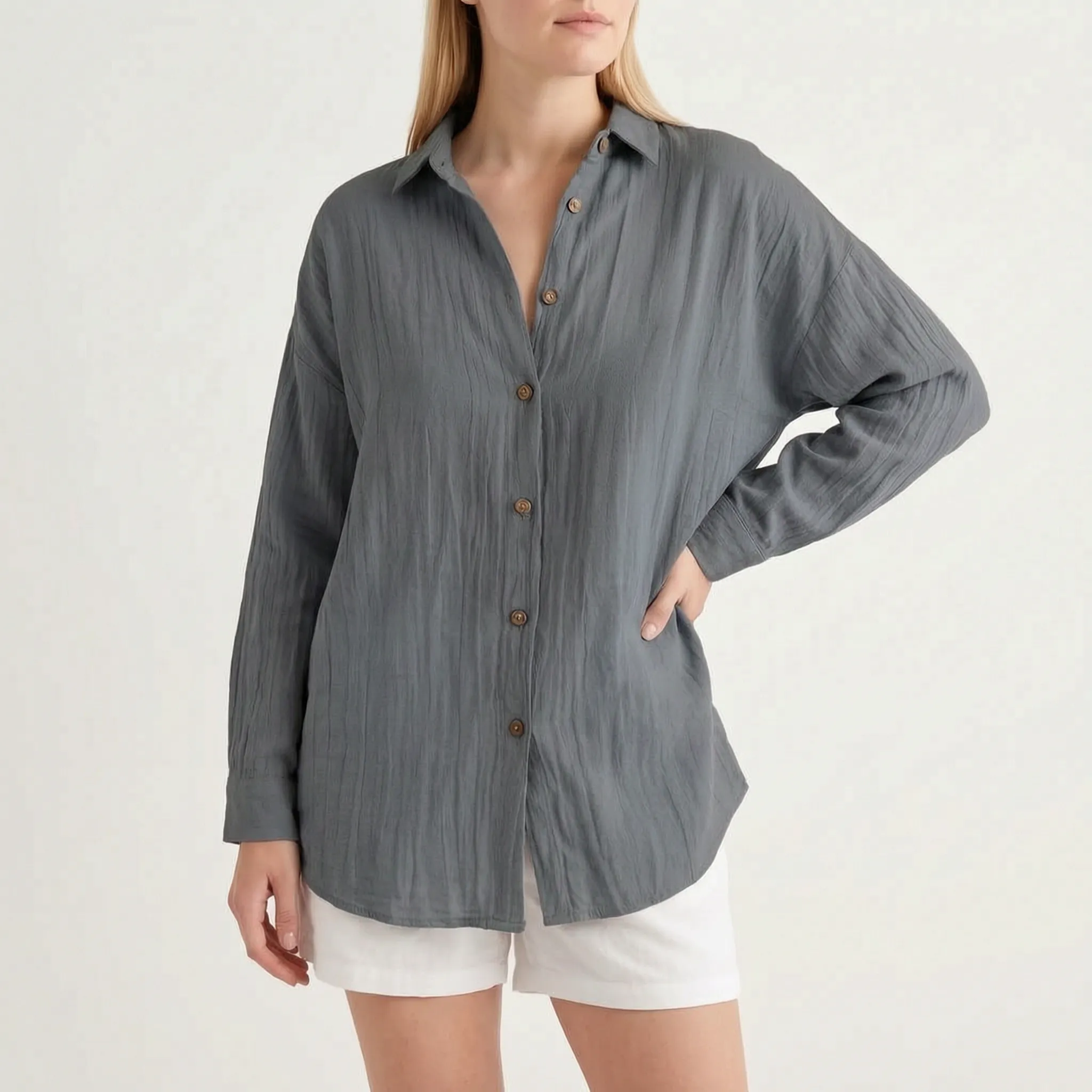 Caelum - Relaxed Oversized Long Sleeve Shirt