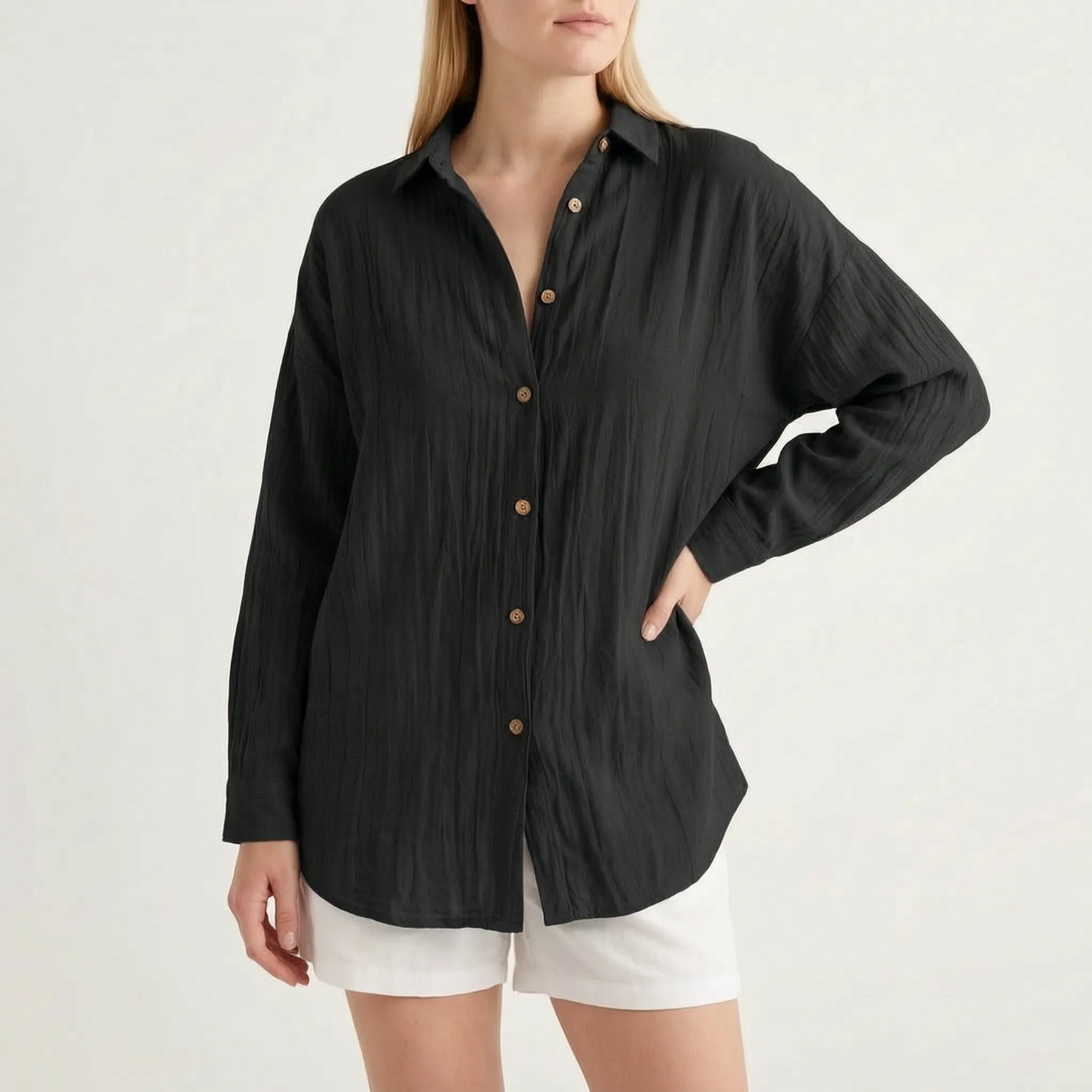 Caelum - Relaxed Oversized Long Sleeve Shirt