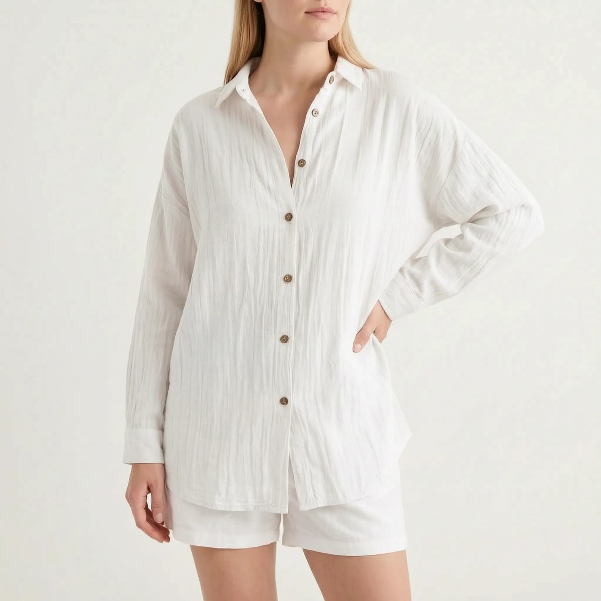 Caelum - Relaxed Oversized Long Sleeve Shirt