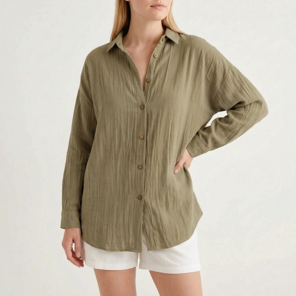 Caelum - Relaxed Oversized Long Sleeve Shirt