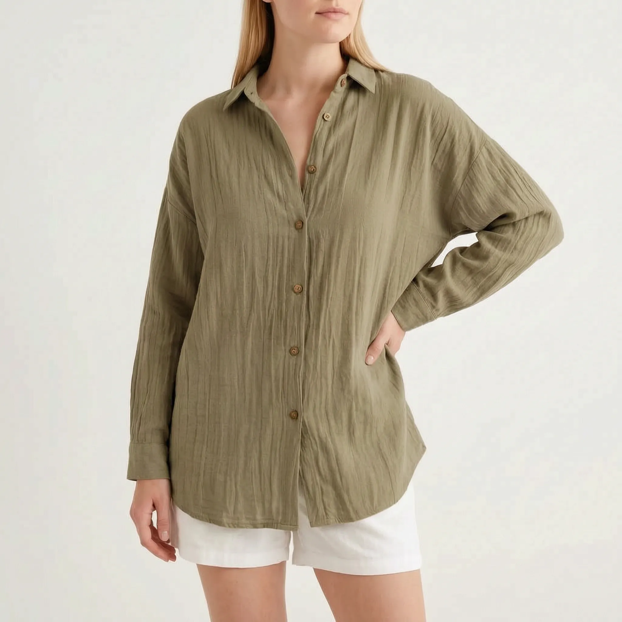 Caelum - Relaxed Oversized Long Sleeve Shirt