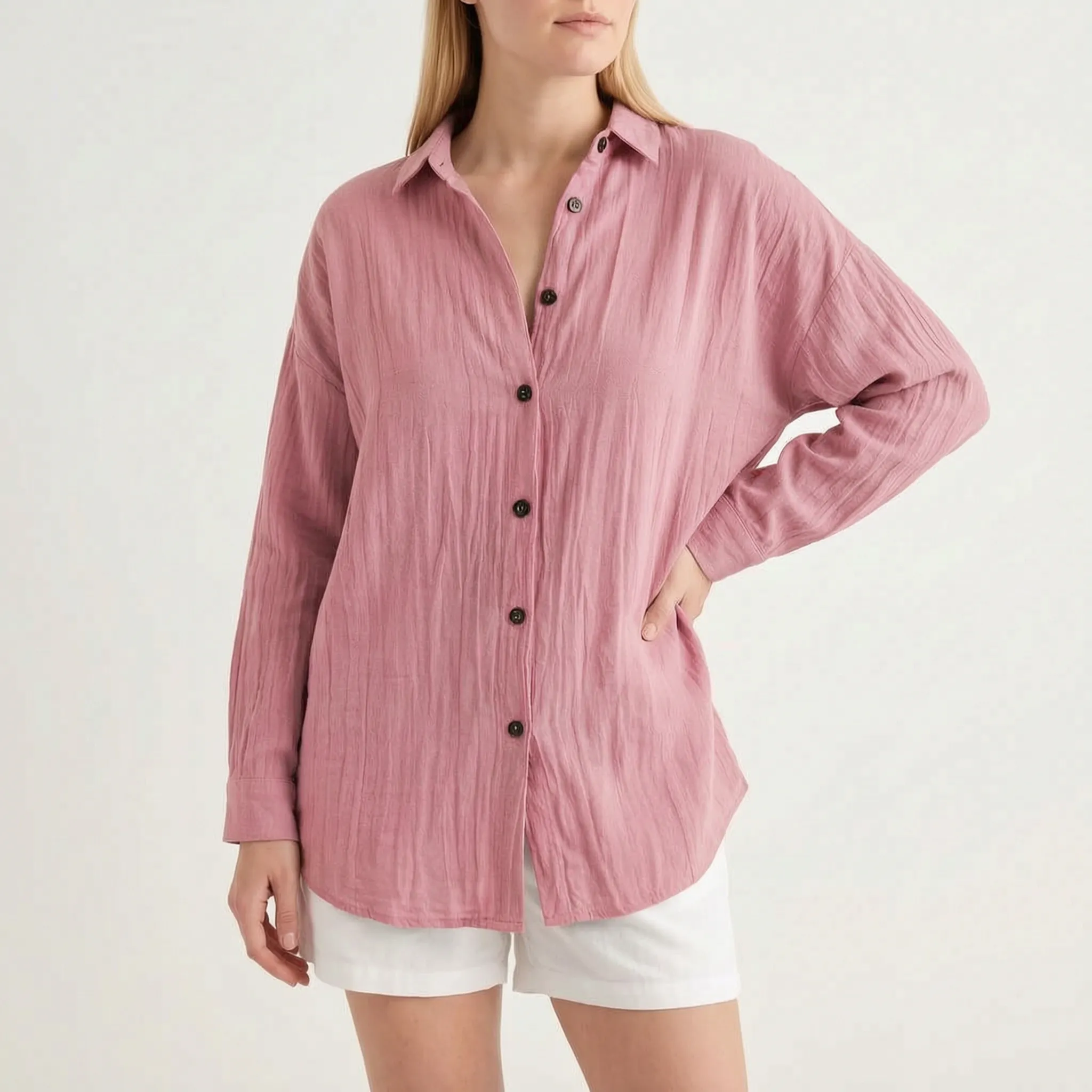Caelum - Relaxed Oversized Long Sleeve Shirt