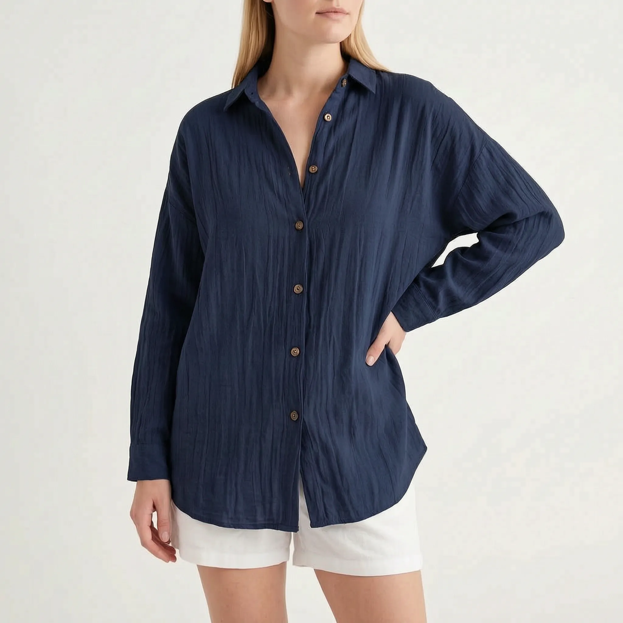 Caelum - Relaxed Oversized Long Sleeve Shirt