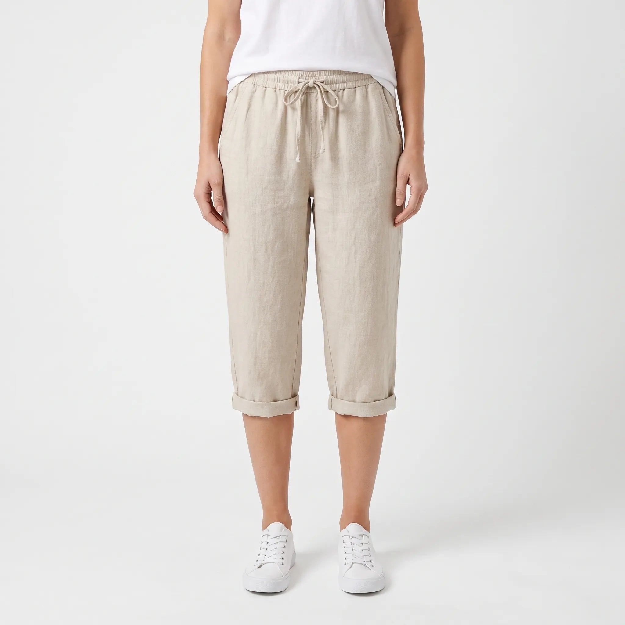 Caleo  - Casual Relaxed Fit Capri Trousers Warm Weather Wear