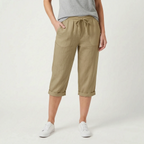 Caleo  - Casual Relaxed Fit Capri Trousers Warm Weather Wear