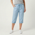 Caleo  - Casual Relaxed Fit Capri Trousers Warm Weather Wear