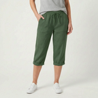 Caleo  - Casual Relaxed Fit Capri Trousers Warm Weather Wear