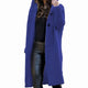 Women's longline hooded knit cardigan with buttons and ribbed texture