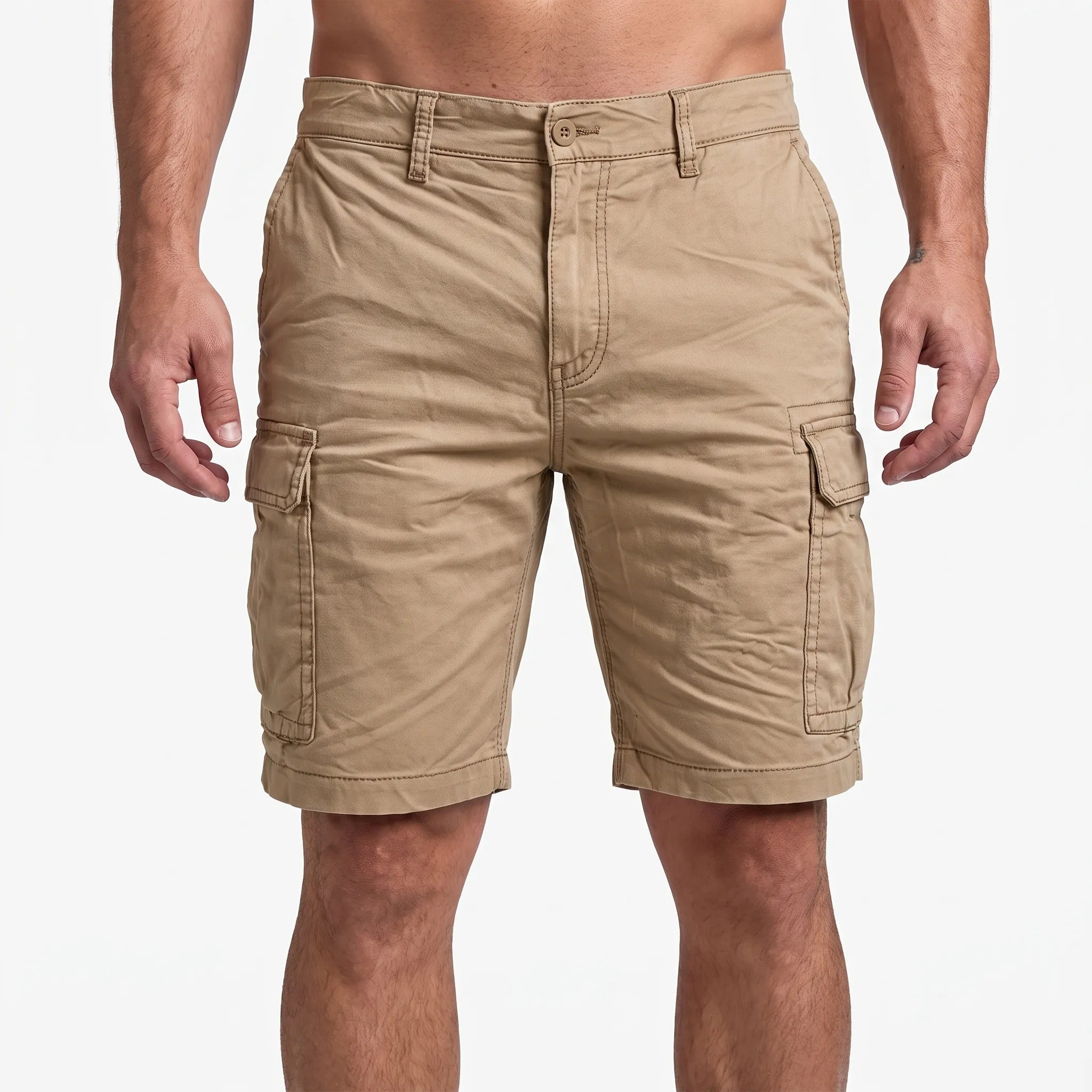 Cargen  - Casual Grey Cargo Shorts For Guys Weekend Wear