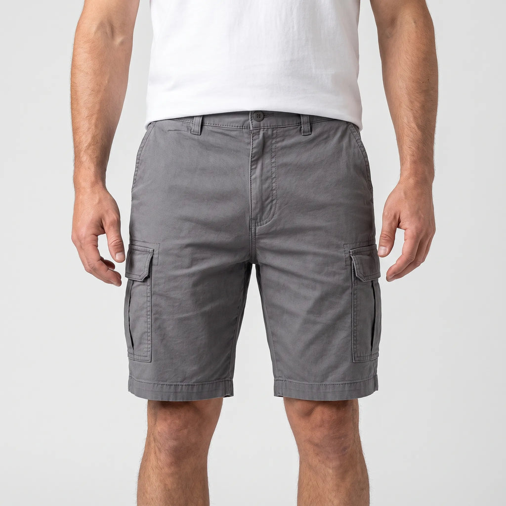 Cargen  - Casual Grey Cargo Shorts For Guys Weekend Wear