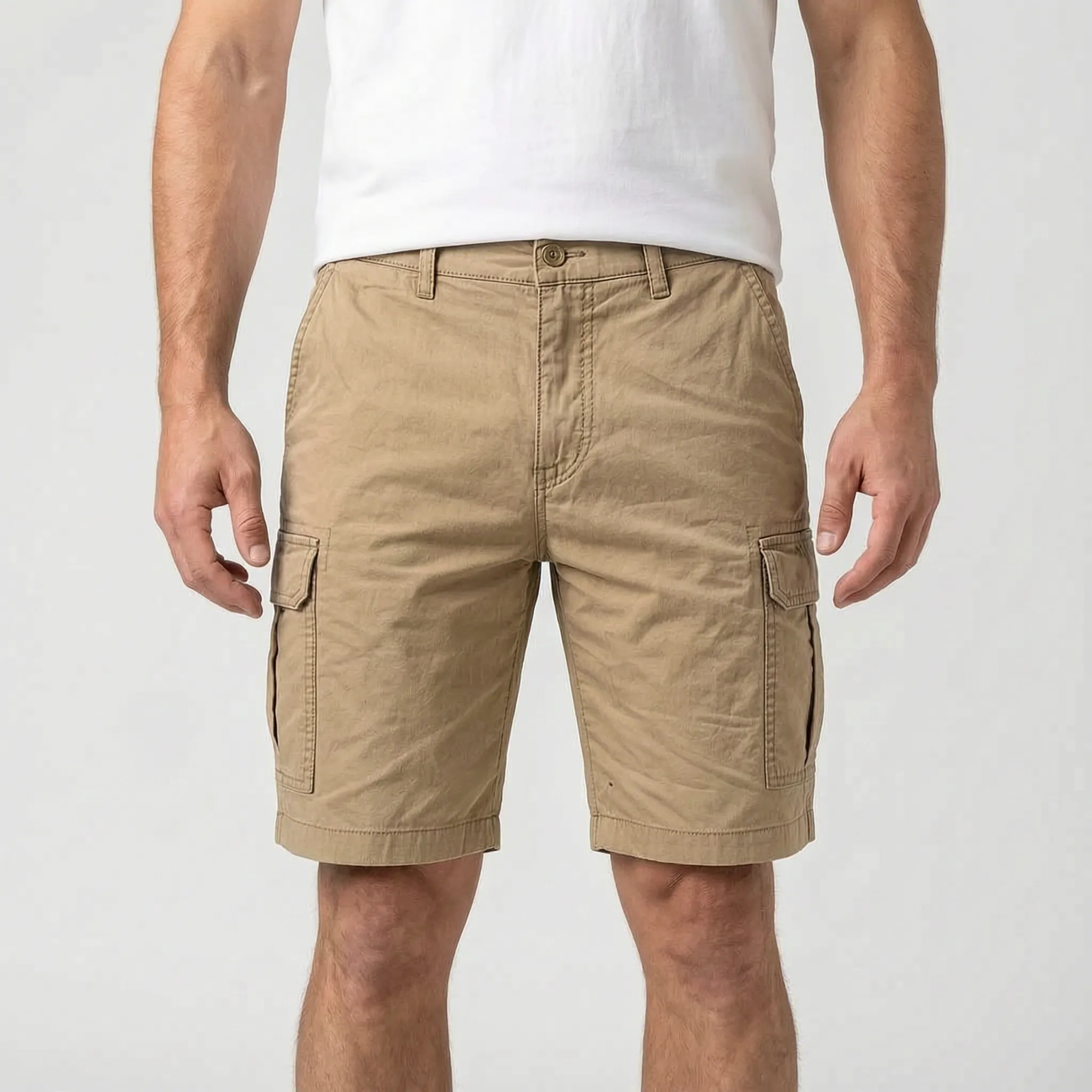 Cargen  - Casual Grey Cargo Shorts For Guys Weekend Wear