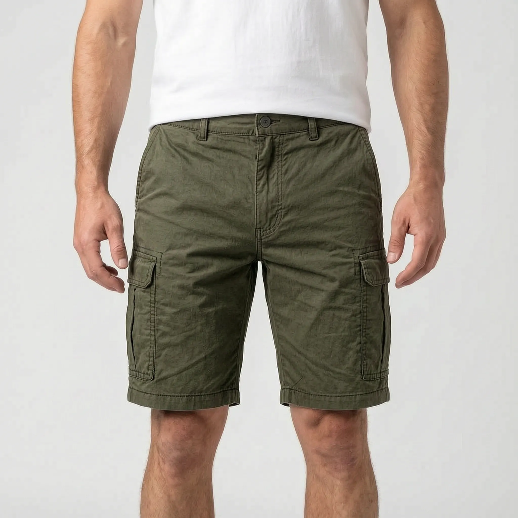 Cargen  - Casual Grey Cargo Shorts For Guys Weekend Wear