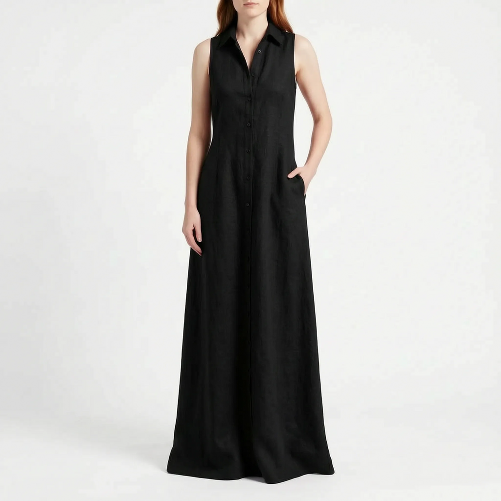 Carmenia  - Sleeveless Maxi Shirt Dress Summer Garden Parties
