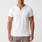 Caspion  - Casual Short Sleeve Henley T-Shirt Casual Weekend Outings