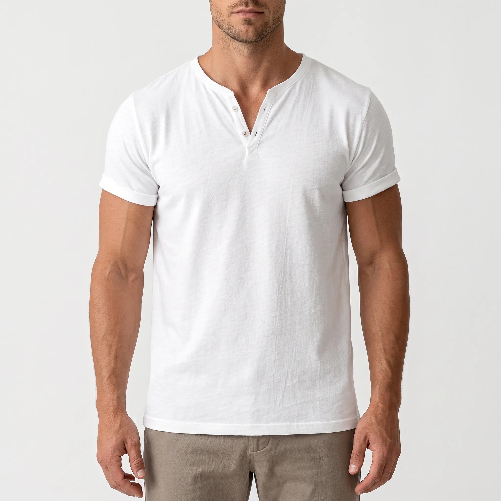 Caspion  - Casual Short Sleeve Henley T-Shirt Casual Weekend Outings